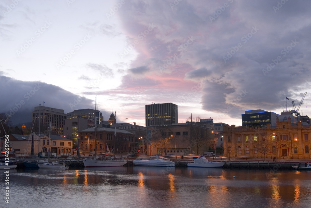 Fototapeta premium hobart waterfront sunset