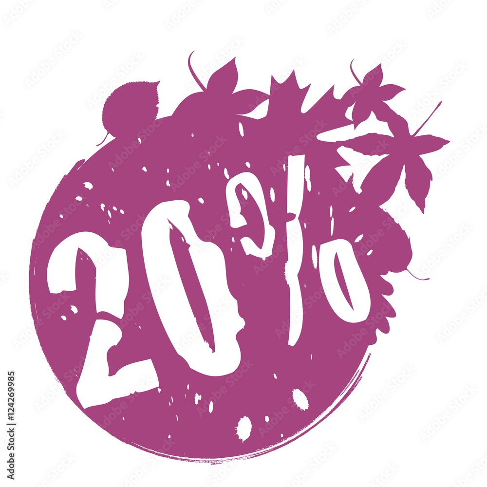 Fototapeta premium 20% Herbst Button grunge lila 