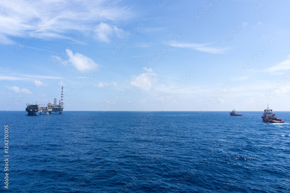 vessel approaching oil rig  at East Coast of malaysia