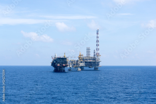 Oil rig or production platform at oilfield in east Malaysia