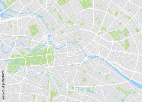 Photo Berlin colored vector map