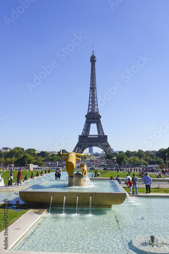 Amazing Eiffel Tower in Paris - photographed from Trocadero area