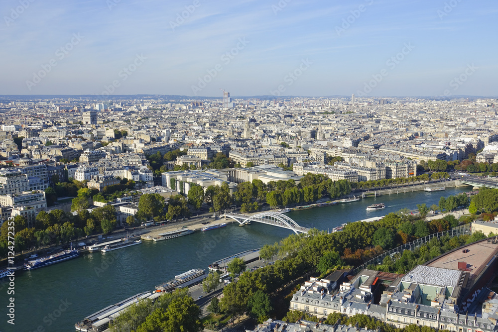 River Seine in Paris - amazing aerial view