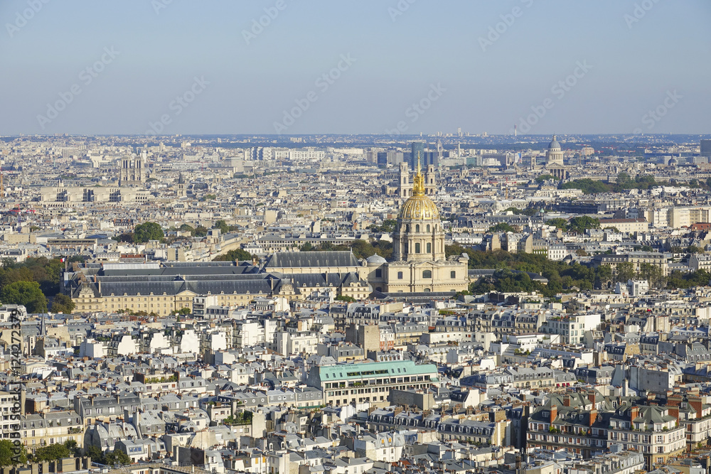 The huge city of Paris - aerial view