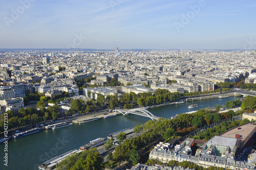 River Seine in Paris - amazing aerial view © 4kclips