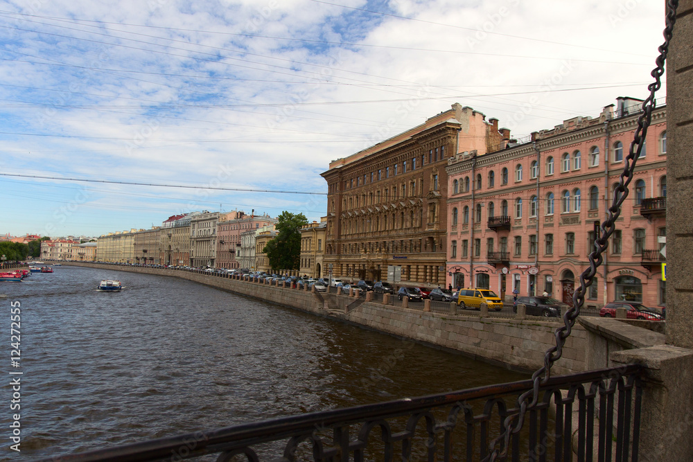 The Fontanka River embankment in Saint Petersburg