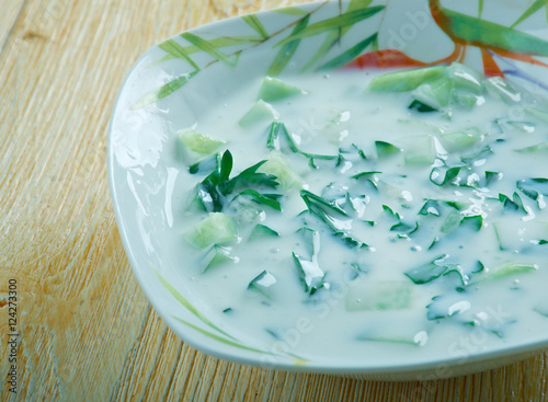 Cold yoghurt and herb soup