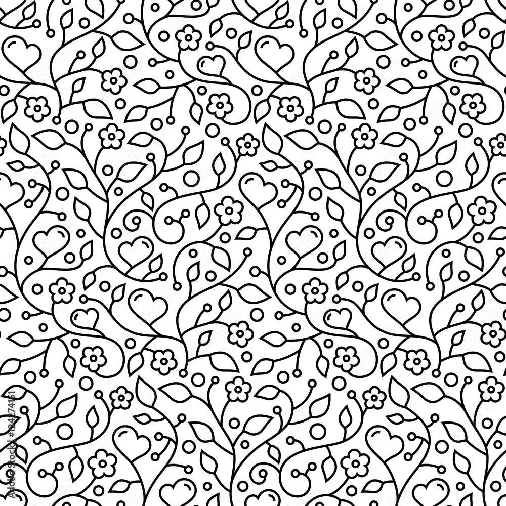 Ornamental floral seamless wallpaper pattern
