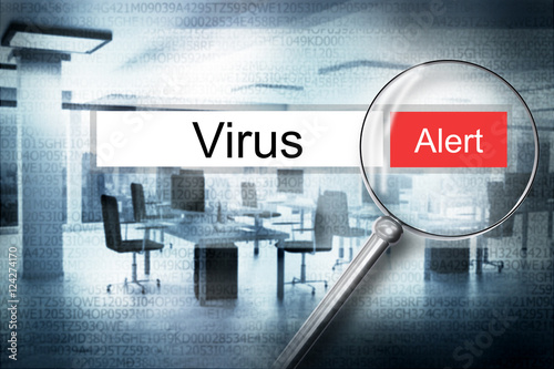 reading the word virus browser search security alert 3D Illustra photo