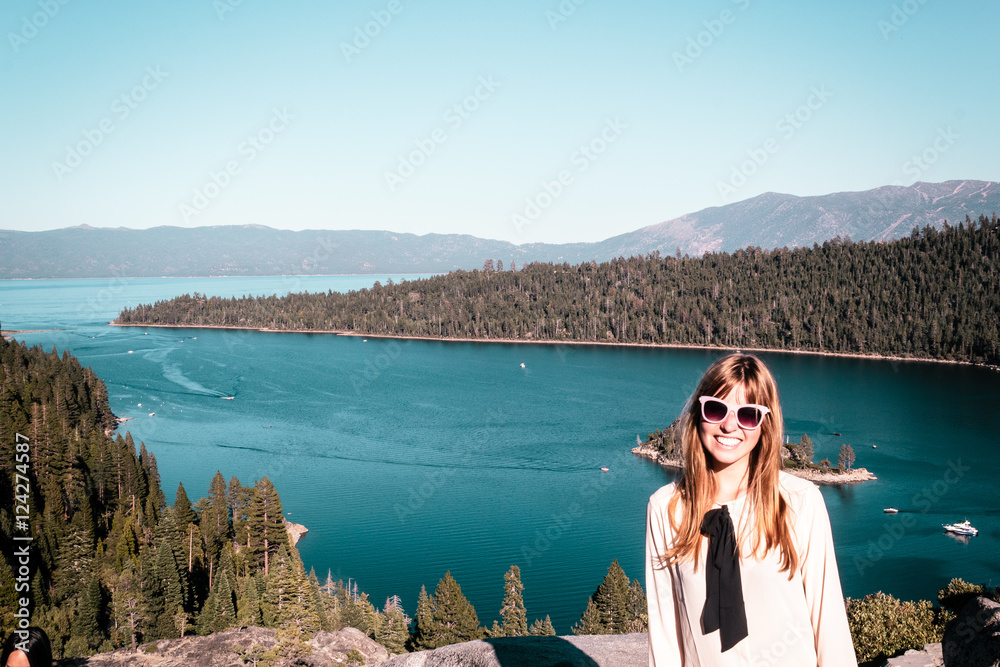 Girl near Lake Tahoe, California
