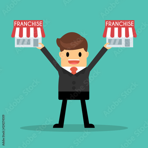 Businessman want to expand his business, franchise concept.
