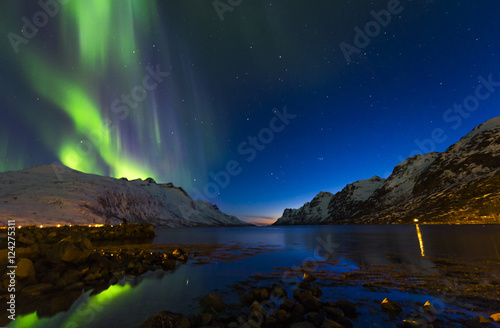 The polar lights in Norway,Tromso ,Ersfjord