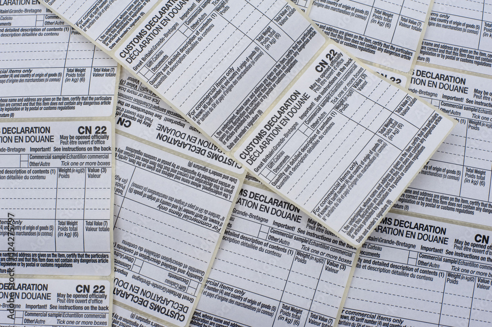 Obraz premium Customs shipping labels