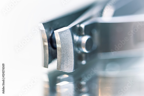 Macro close up of nail clippers with shallow depth of field