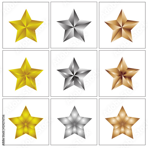 Star Award set icon and logo