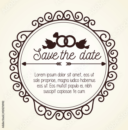 wedding invitation card icon vector illustration design