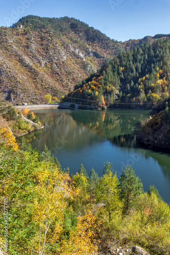 Autumn forest around Teshel Reservoir, Smolyan Region, Bulgaria