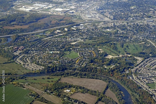aerial view of the Kitchener Waterloo region in Ontario Canada © skyf