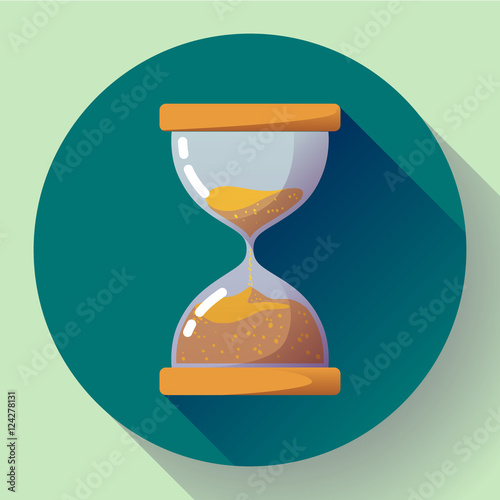 old vintage hourglass icon flat vector - time symbol