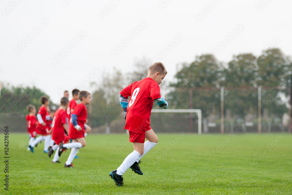 Young soccer team warming up before game Young soccer team warming up before game