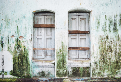 Old doors in a building;Yangon rangoon burma