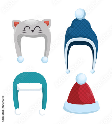winter holidays hat isolated icon vector illustration design