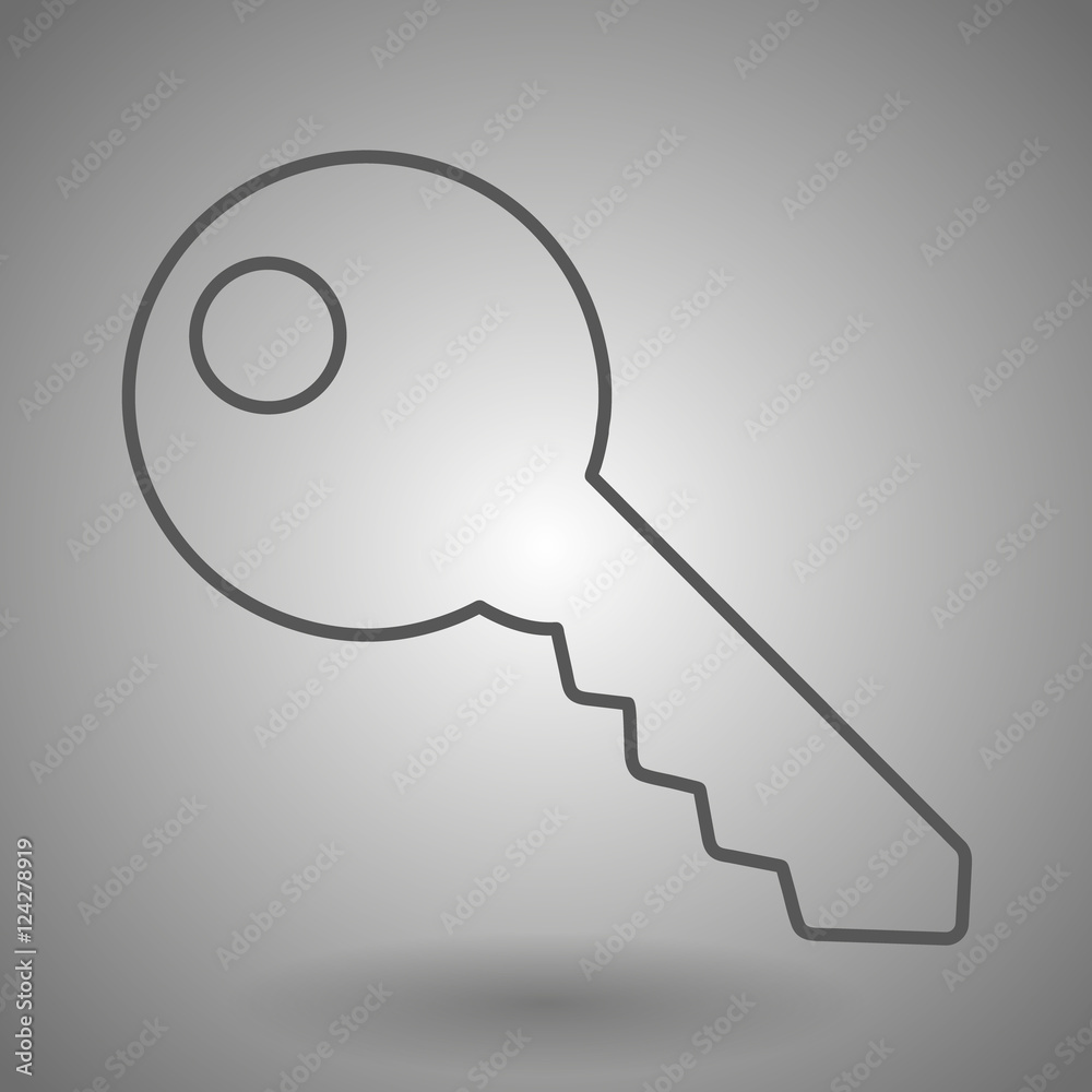Key for house line icon for web, mobile and infographics. Vector dark grey icon isolated on light grey background. Key for house line icon for web, mobile and infographics. Vector dark grey icon isolated on light grey background.