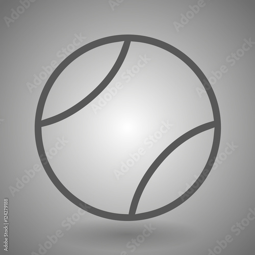 Tennis ball line icon for web, mobile and infographics. Vector dark grey icon isolated on light grey background.