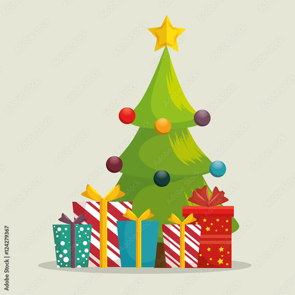 happy merry christmas tree vector illustration design happy merry christmas tree vector illustration design