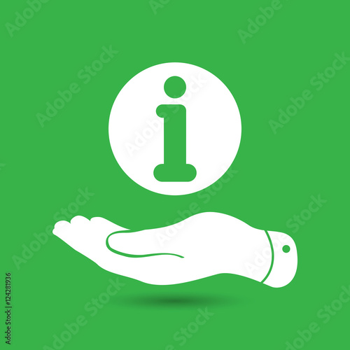 flat hand giving the info icon