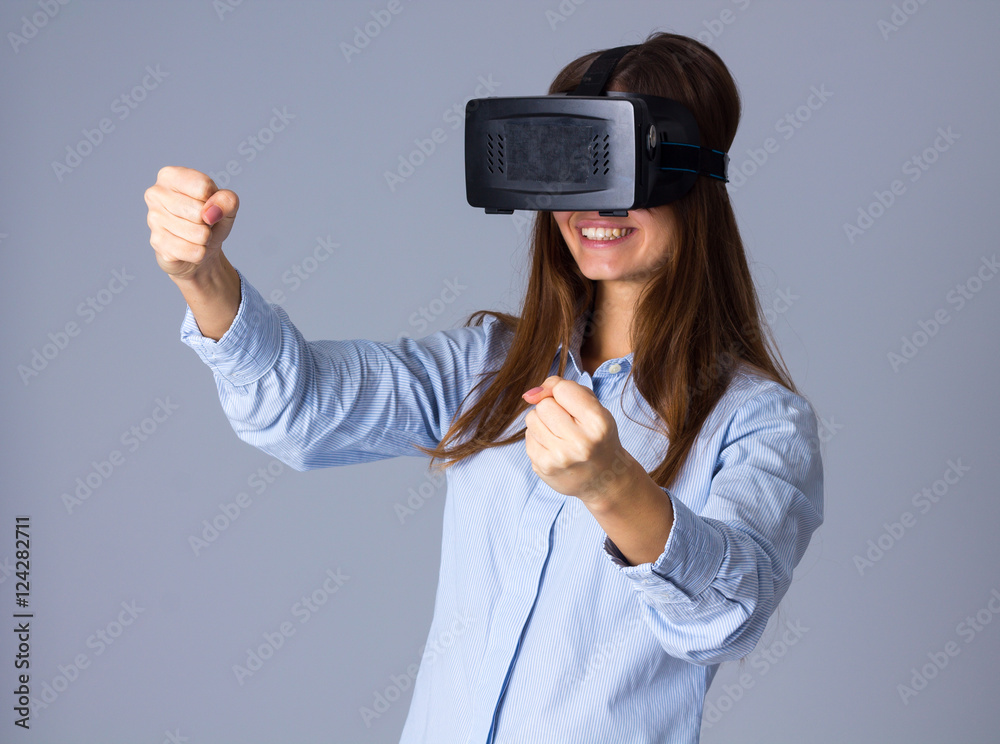 Woman using VR glasses Woman using VR glasses