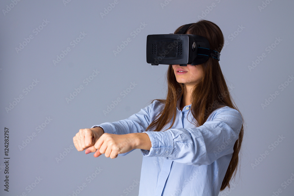 Woman using VR glasses Woman using VR glasses
