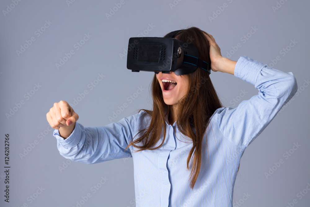 Woman using VR glasses Woman using VR glasses
