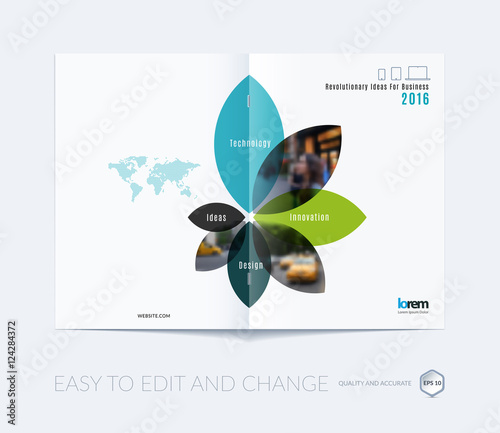 Brochure template layout collection, cover design annual report,
