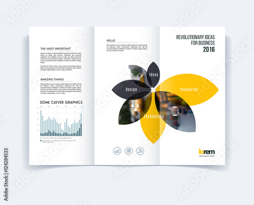 Tri-fold Brochure template layout, cover design, flyer in A4 wit