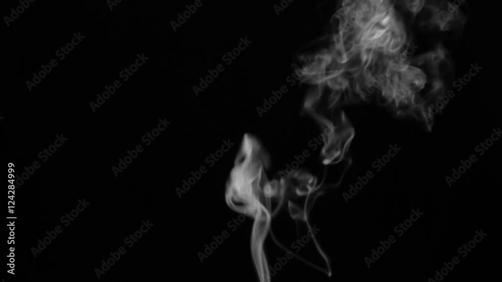 White smoke on black background