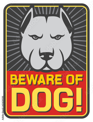 beware of dog sign (label)