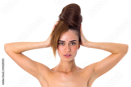 Woman with hair in a bun