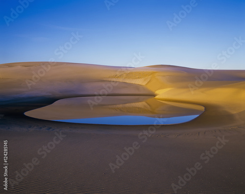 The water table raises above the sand during the rainy season; Lakeside, Oregon, United States of America photo