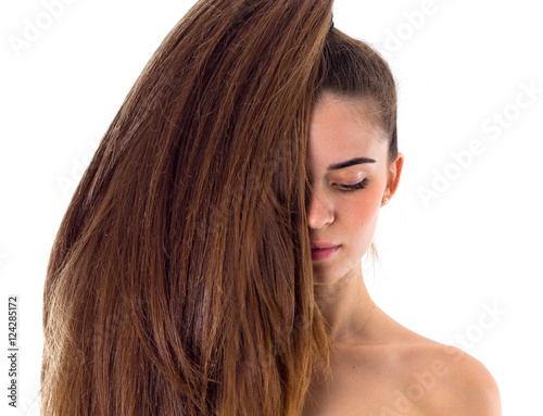 Young woman with long ponytail