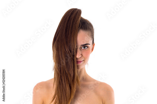 Young woman with long ponytail