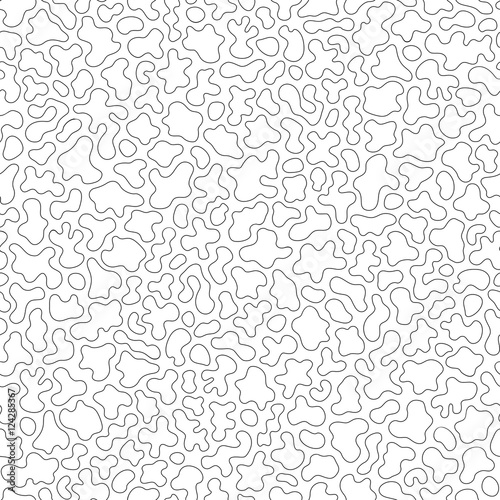 Vector monochrome seamless pattern  black contour wavy lines. Abstract endless ornamental texture  camouflage background  topographic map style. Design element for fabric  prints  textile  wrapping