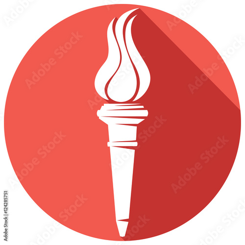 torch with flame flat icon