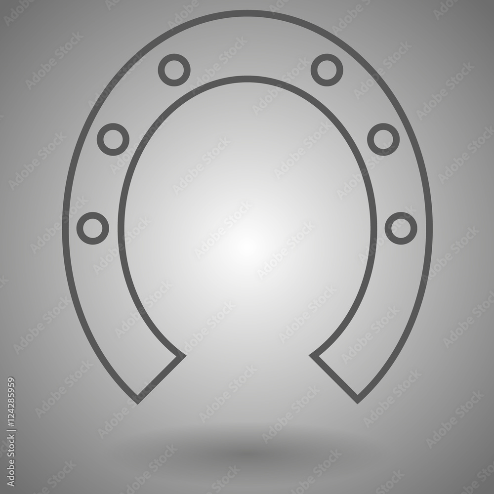 line Horseshoe Icon vector illustration on gray background line Horseshoe Icon vector illustration on gray background