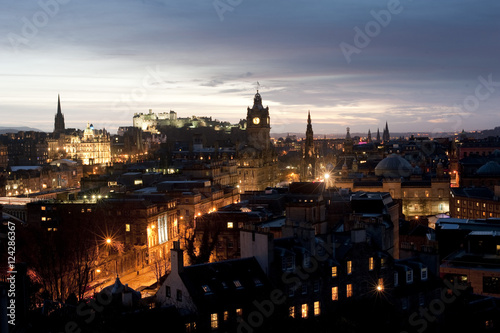 Edinburgh illuminated at night