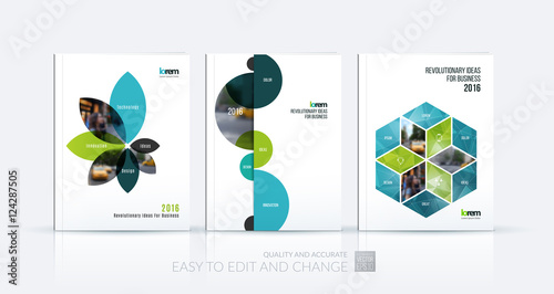 Brochure template layout collection, cover design annual report,