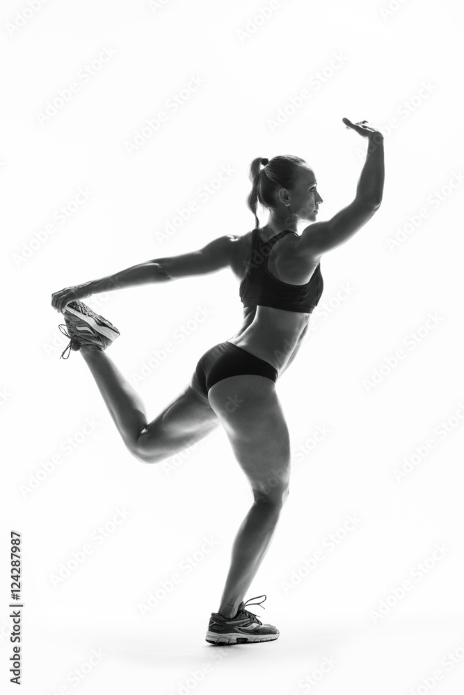 Fitness young woman in sports wear doing workout fitness aerobic exercise Fitness young woman in sports wear doing workout fitness aerobic exercise