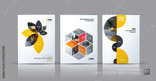 Brochure template layout collection, cover design annual report,
