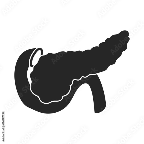 Pancreas icon in black style isolated on white background. Organs symbol stock vector illustration.