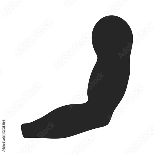 Arm icon in black style isolated on white background. Part of body symbol stock vector illustration.